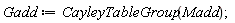 Gadd := CayleyTableGroup(Madd)