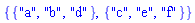 {{"a", "b", "d"}, {"c", "e", "f"}}