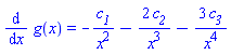 diff(g(x), x) = -c__1/x^2-2*c__2/x^3-3*c__3/x^4