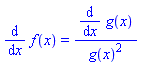 diff(f(x), x) = (diff(g(x), x))/g(x)^2