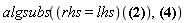 algsubs((rhs = lhs)(g(x) = A*B/x), diff(f(x), x) = -c__1*A*B/x^2-2*c__2*A^2*B^2/x^3)