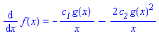 diff(f(x), x) = -c__1*g(x)/x-2*c__2*g(x)^2/x