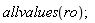 allvalues(ro)