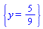 {y = 5/9}