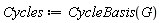 Cycles := CycleBasis(G)