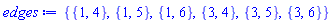 {{1, 4}, {1, 5}, {1, 6}, {3, 4}, {3, 5}, {3, 6}}