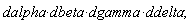 dalpha*dbeta*dgamma*ddelta