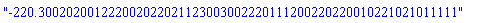 "-220.300202001222002022021123003002220111200220220010221021011111"
