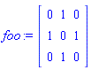 foo := Matrix(3, 3, {(1, 1) = 0, (1, 2) = 1, (1, 3) = 0, (2, 2) = 0, (2, 3) = 1, (3, 3) = 0}, storage = triangular[upper], order = C_order, shape = [symmetric])