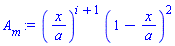 (x/a)^(i+1)*(1-x/a)^2