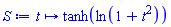 proc (t) options operator, arrow; tanh(ln(1+t^2)) end proc