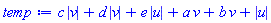 c*abs(v)+d*abs(v)+e*abs(u)+a*v+b*v+abs(u)