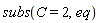 subs(C = 2, eq)