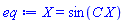 X = sin(C*X)