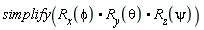 simplify(R__x(phi).R__y(theta).R__z(psi))