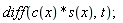 diff(c(x)*s(x), t)