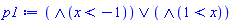 Or(And(x < -1), And(1 < x))