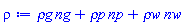 `&rho;g`*ng+`&rho;p`*np+`&rho;w`*nw