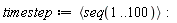 timestep := `<,>`(seq(1 .. 100))