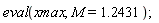 eval(xmax, M = 1.2431)
