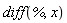 diff(%, x)