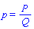 p = P/Q
