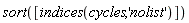 sort([indices(cycles, 'nolist')])