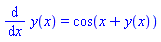 diff(y(x), x) = cos(x+y(x))