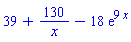 39+130/x-18*exp(9*x)