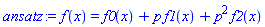 f(x) = f0(x)+p*f1(x)+p^2*f2(x)