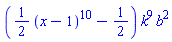 ((1/2)*(x-1)^10-1/2)*k^9*b^2