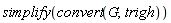 simplify(convert(G, trigh))