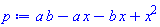 a*b-a*x-b*x+x^2