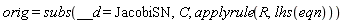 orig = subs(__d = JacobiSN, C, applyrule(R, lhs(eqn)))