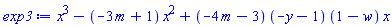 x^3-(-3*m+1)*x^2+(-4*m-3)*(-y-1)*(1-w)*x