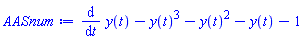 diff(y(t), t)-y(t)^3-y(t)^2-y(t)-1