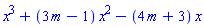 x^3+(3*m-1)*x^2-(4*m+3)*x