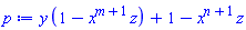 y*(1-x^(m+1)*z)+1-x^(n+1)*z