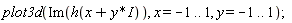 plot3d(Im(h(x+I*y)), x = -1 .. 1, y = -1 .. 1)