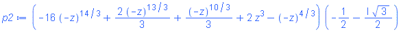 (-16*(-z)^(14/3)+(2/3)*(-z)^(13/3)+(1/3)*(-z)^(10/3)+2*z^3-(-z)^(4/3))*(-1/2-((1/2)*I)*3^(1/2))