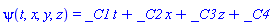 psi(t, x, y, z) = _C1*t+_C2*x+_C3*z+_C4