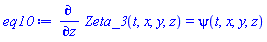 diff(Zeta_3(t, x, y, z), z) = psi(t, x, y, z)