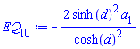 -2*sinh(d)^2*a[1]/cosh(d)^2
