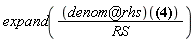 expand((`@`(denom, rhs))(V = V1*R2/(C*R12*s+RS))/RS)
