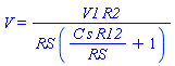 V = V1*R2/(RS*(C*s*R12/RS+1))