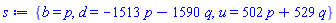 {b = p, d = -1513*p-1590*q, u = 502*p+529*q}