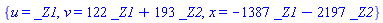 {u = _Z1, v = 122*_Z1+193*_Z2, x = -1387*_Z1-2197*_Z2}