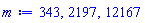 343, 2197, 12167