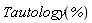 Tautology(%)