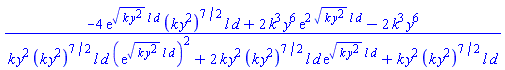 (-4*exp((k*y^2)^(1/2)*l*d)*(k*y^2)^(7/2)*l*d+2*k^3*y^6*exp(2*(k*y^2)^(1/2)*l*d)-2*k^3*y^6)/(k*y^2*(k*y^2)^(7/2)*l*d*(exp((k*y^2)^(1/2)*l*d))^2+2*k*y^2*(k*y^2)^(7/2)*l*d*exp((k*y^2)^(1/2)*l*d)+k*y^2*(k*y^2)^(7/2)*l*d)